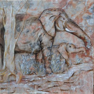 LA SAGESSE  DES ELEPHANTS  (31x31)